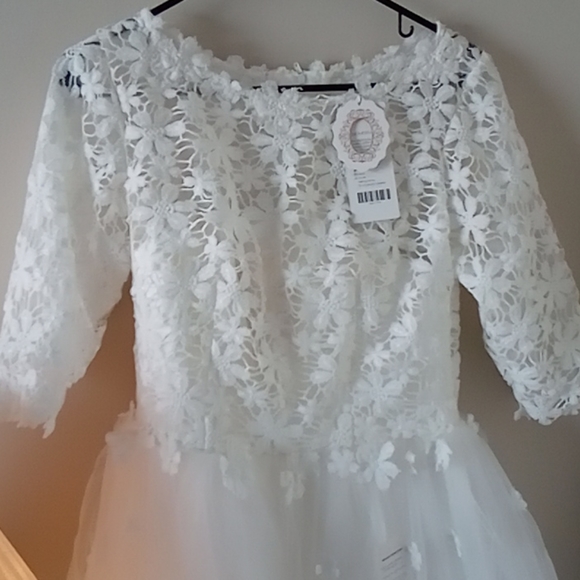 Gemgace wedding dress tulle skirt lace top size 10 - Picture 2 of 6